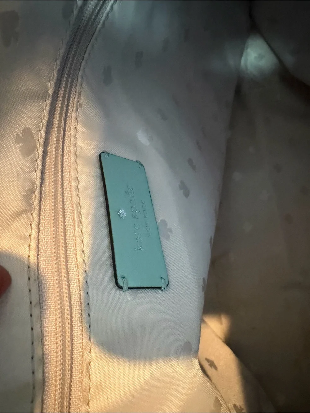 kate spade mint leather tote bag